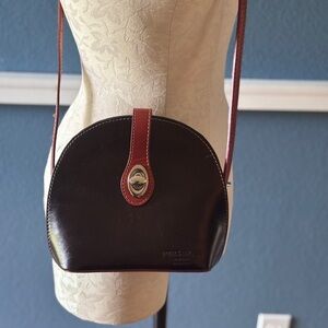 Persaman New York Black/Brown Leather Crossbody Bag - Made in Italy